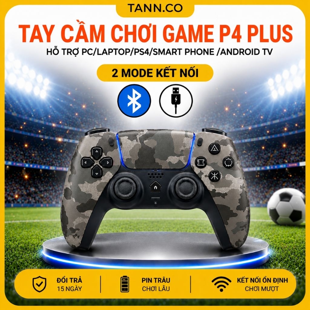 Tay Cầm Chơi Game P4 Plus T28 Tay Cầm Chơi Game Fifa Online 4 Không Dây Bluetooth Cho PC, Laptop, Đi
