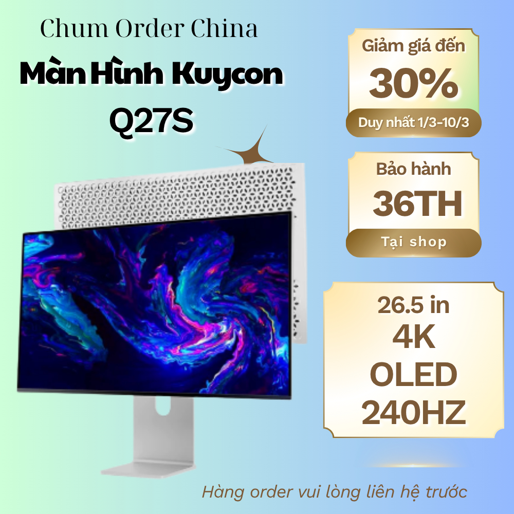 Màn hình máy tính LCD độ phân giải cao Coolux Kuycon Q27S 4K Gaming OLED 240hz Quantum Dot 26