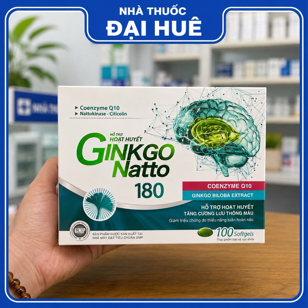 Ginkgo Natto 180 hỗ trợ hoạt huyết tăng cường lưu thông máu