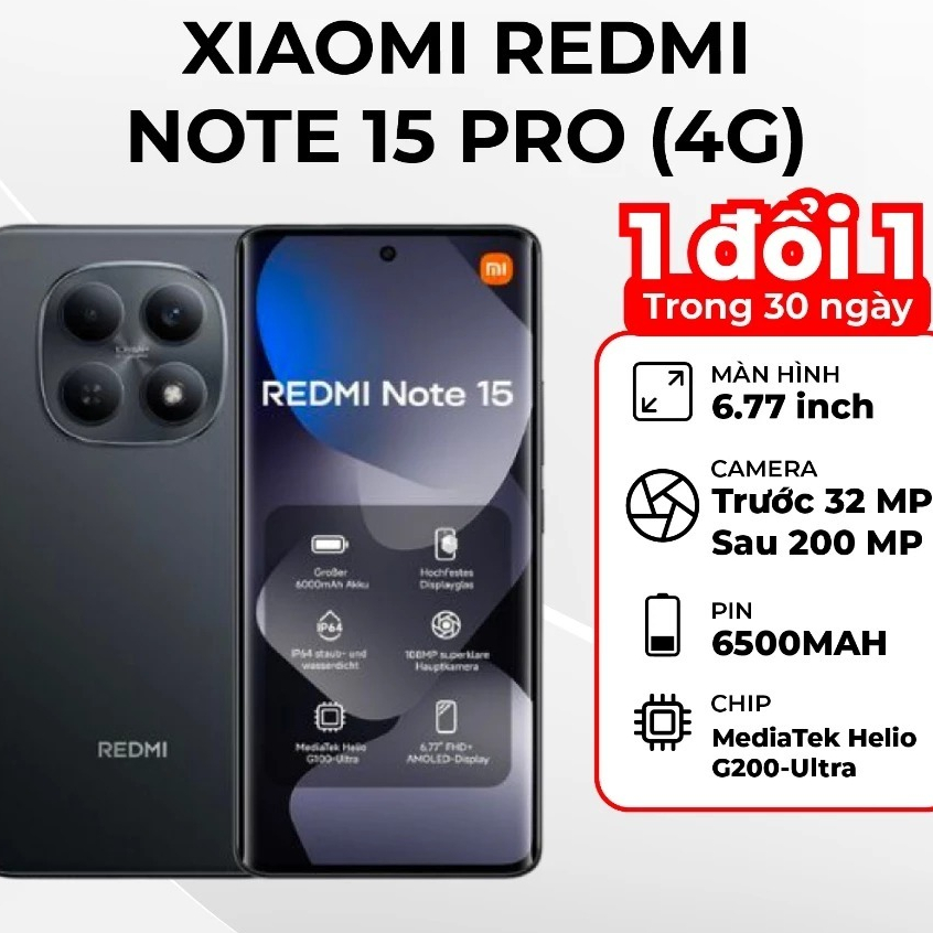 Điện thoại Xiaomi Redmi Note 15 Pro RAM 12GB/512GB