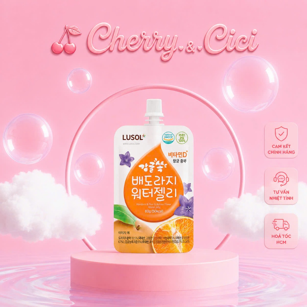 Nước Ép Lê, Quýt, Rễ Hoa Chuông Đen LUSOL Hàn Quốc Cho Bé 12M+