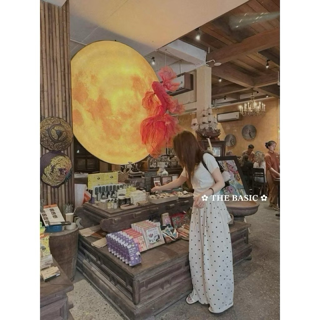 [𝓢ơ𝓷 𝓑𝓸̂́𝓷𝓰] Quần Xuông Chấm Bi Chất Linen Me.Studio QCCC (Dài 96 Rộng 35cm)