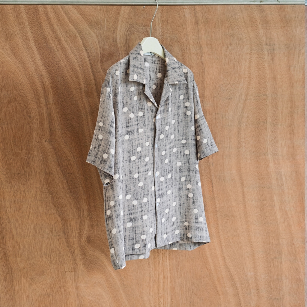 Áo sơmi cuban dáng boxy hoạ tiết UNCLÉ Wall-dot Cuban Shirt
