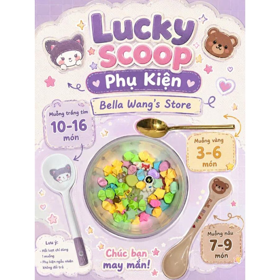Lucky Scoop Phụ Kiện , Kẹp tóc, Cột Tóc , Gấu Bông,..(Trả video sau khi nhận hàng 1-2 ngày)