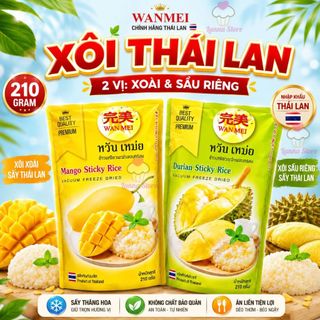 Xôi sầu riêng sấy 215g / xôi xoài sấy / măng cụt sấy / dâu tây sấy giòn thơm ngon