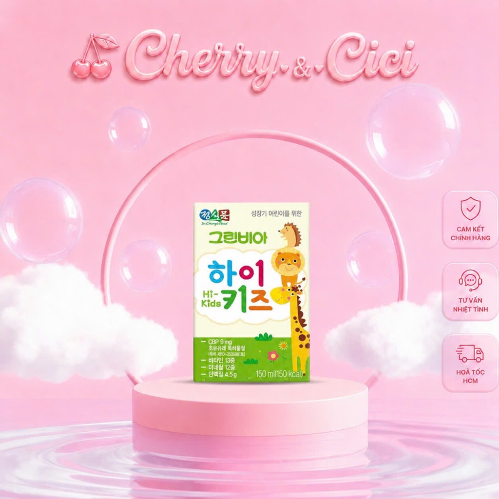 Sữa Nước Hikid GreenBia Kid More vani (Mua 2 Thùng Tặng 1 Hộp Huyền Sâm)