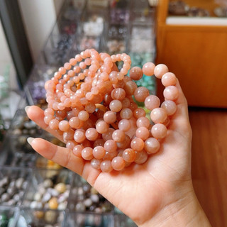 [HẠT LẺ] Hạt tròn lẻ đá Mặt trời (đá Sunstone), đá Năng lượng