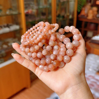[HẠT LẺ] Hạt tròn lẻ đá Mặt trời (đá Sunstone), đá Năng lượng