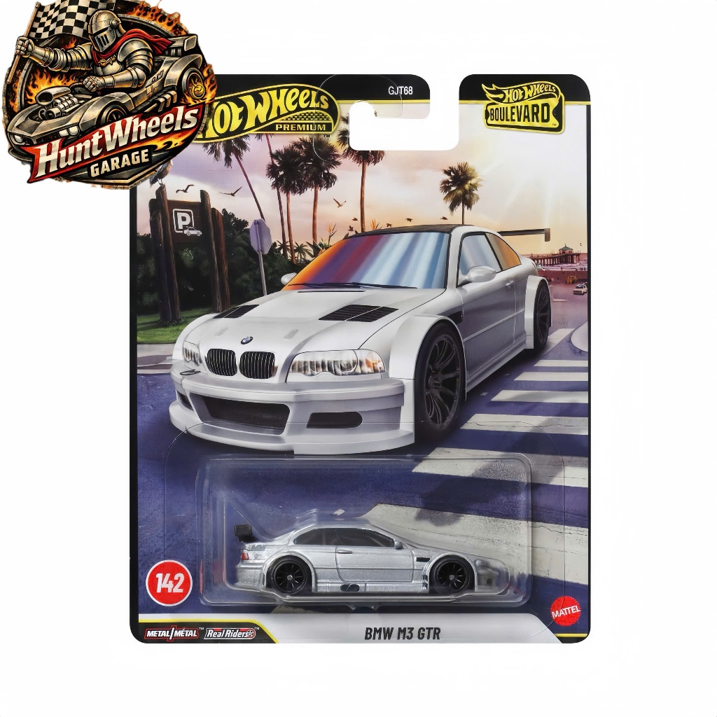 Huntwheels Garage - Xe mô hình Hotwheels BMW M3 GTR Xám Bạc Card Mỹ