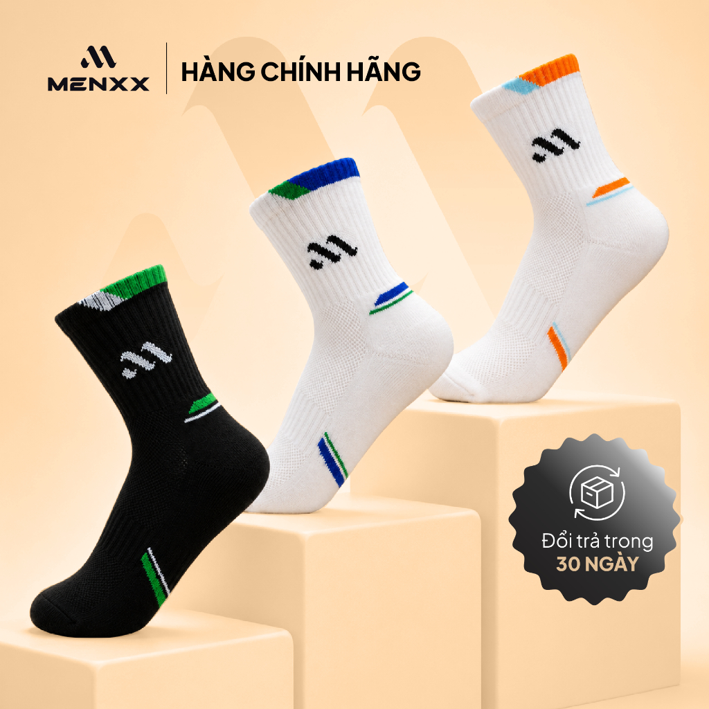 Set 5 Đôi Tất Thể Thao MENXX - Vớ Cổ Trung Co Giãn 4 Chiều, Thoáng Khí Cao Cấp…