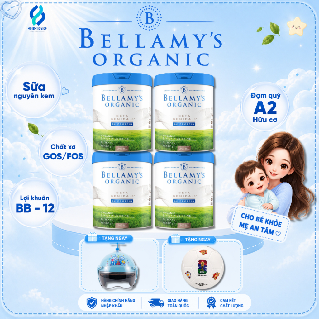Sữa Bellamy's Organic A2 Úc 400g/800g Chính Hãng Đạm A2 Dễ Tiêu Cho Bé - Combo 4