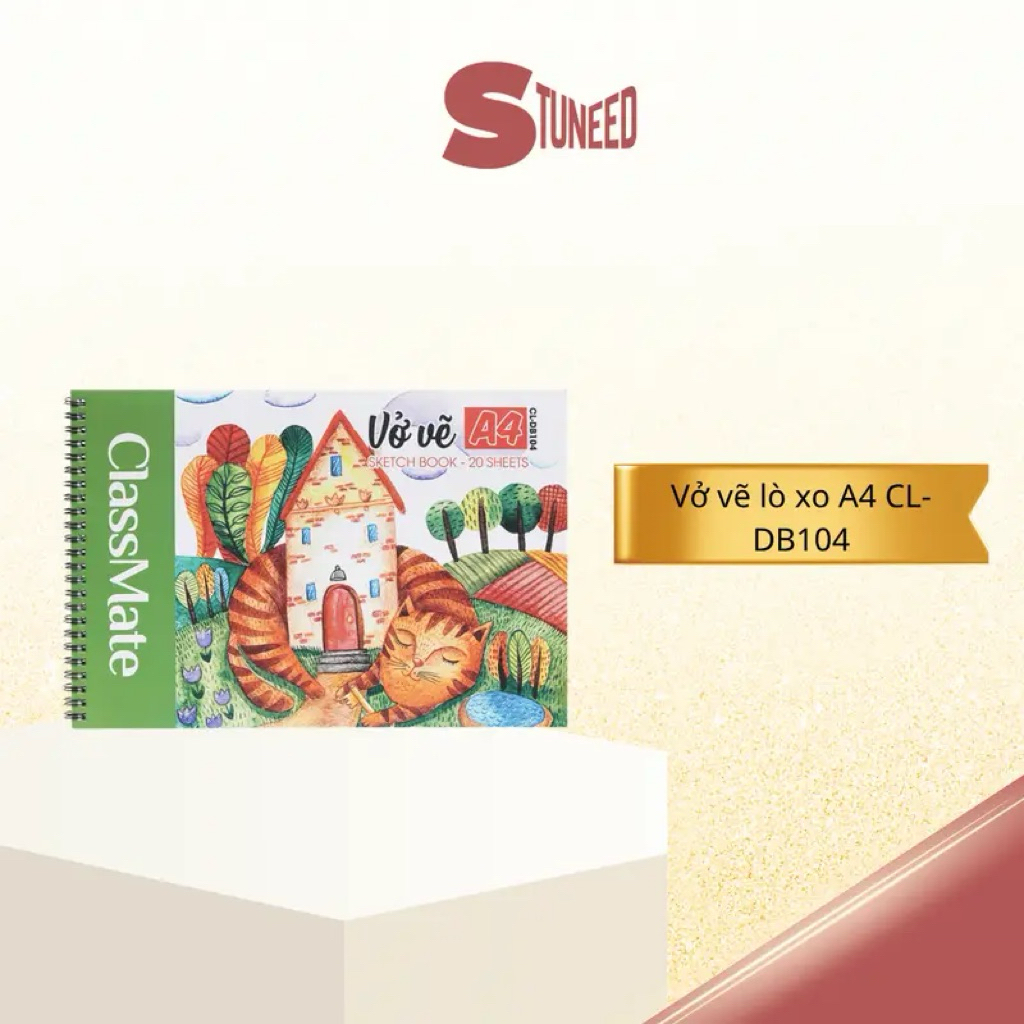 Vở vẽ lò xo A4 CL-DB104 (ĐL 150gsm, 20 tờ)
