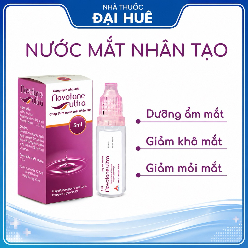 Nước mắt nhân tạo Novotane ultra giúp bảo vệ mắt 5ml