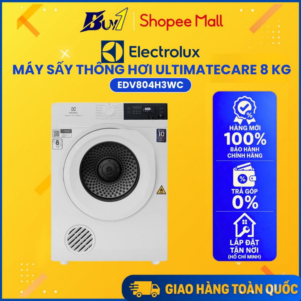 EDV804H3WC - Máy sấy thông hơi Electrolux UltimateCare 8 kg EDV804H3WC - Hàng chính hãng