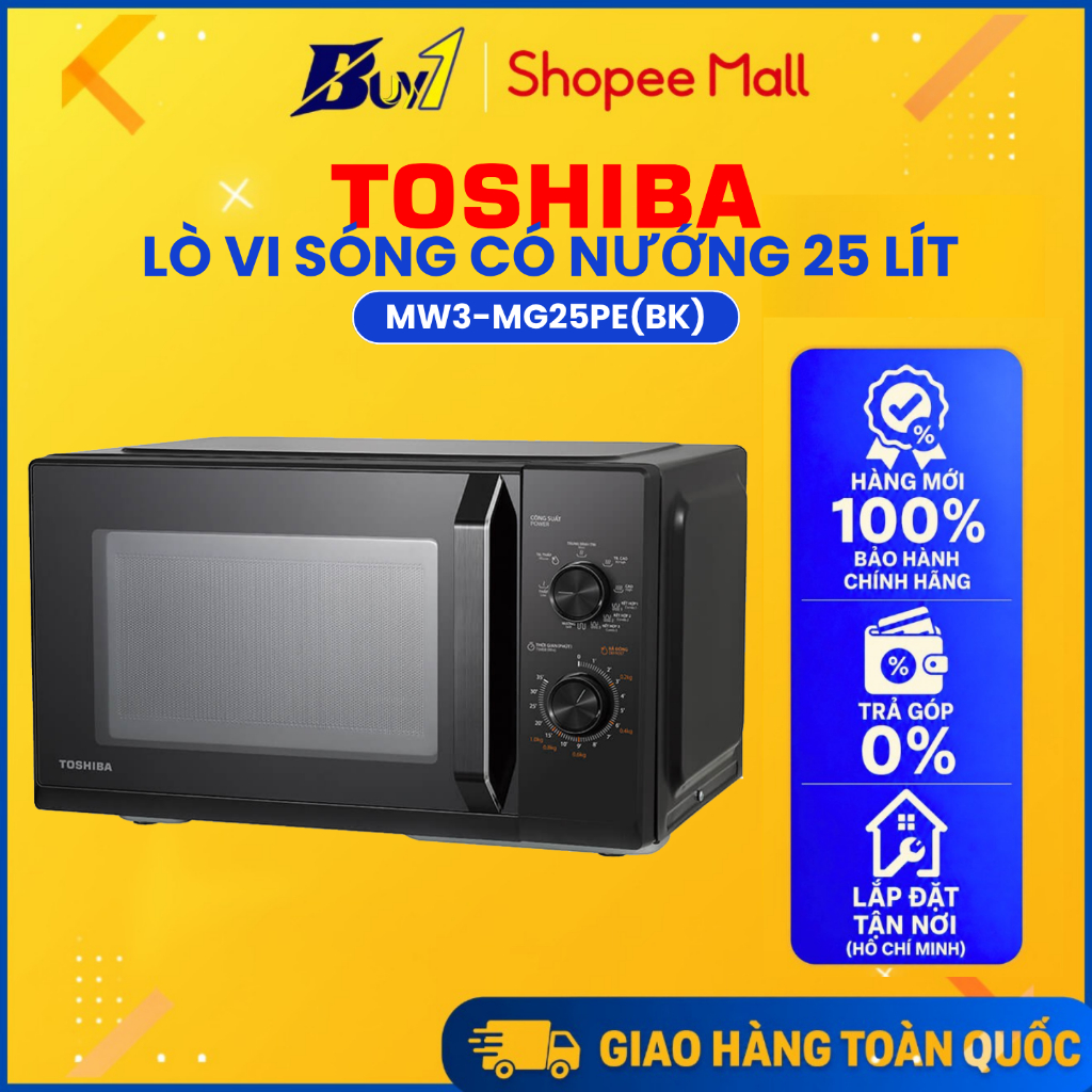 MW3-MG25PE(BK) - Lò vi sóng có nướng Toshiba MW3-MG25PE(BK) 25 lít - Hàng chính hãng