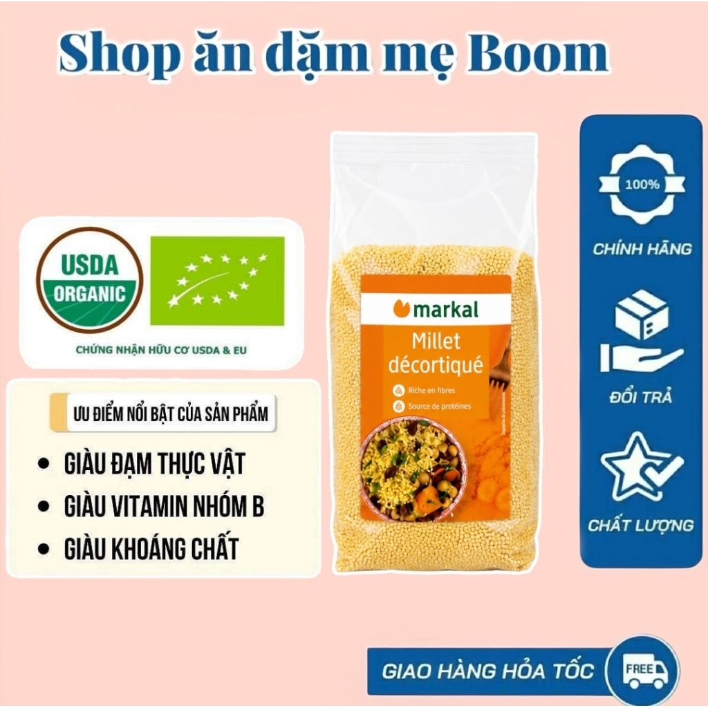 Hạt kê vàng hữu cơ Markal 500gr