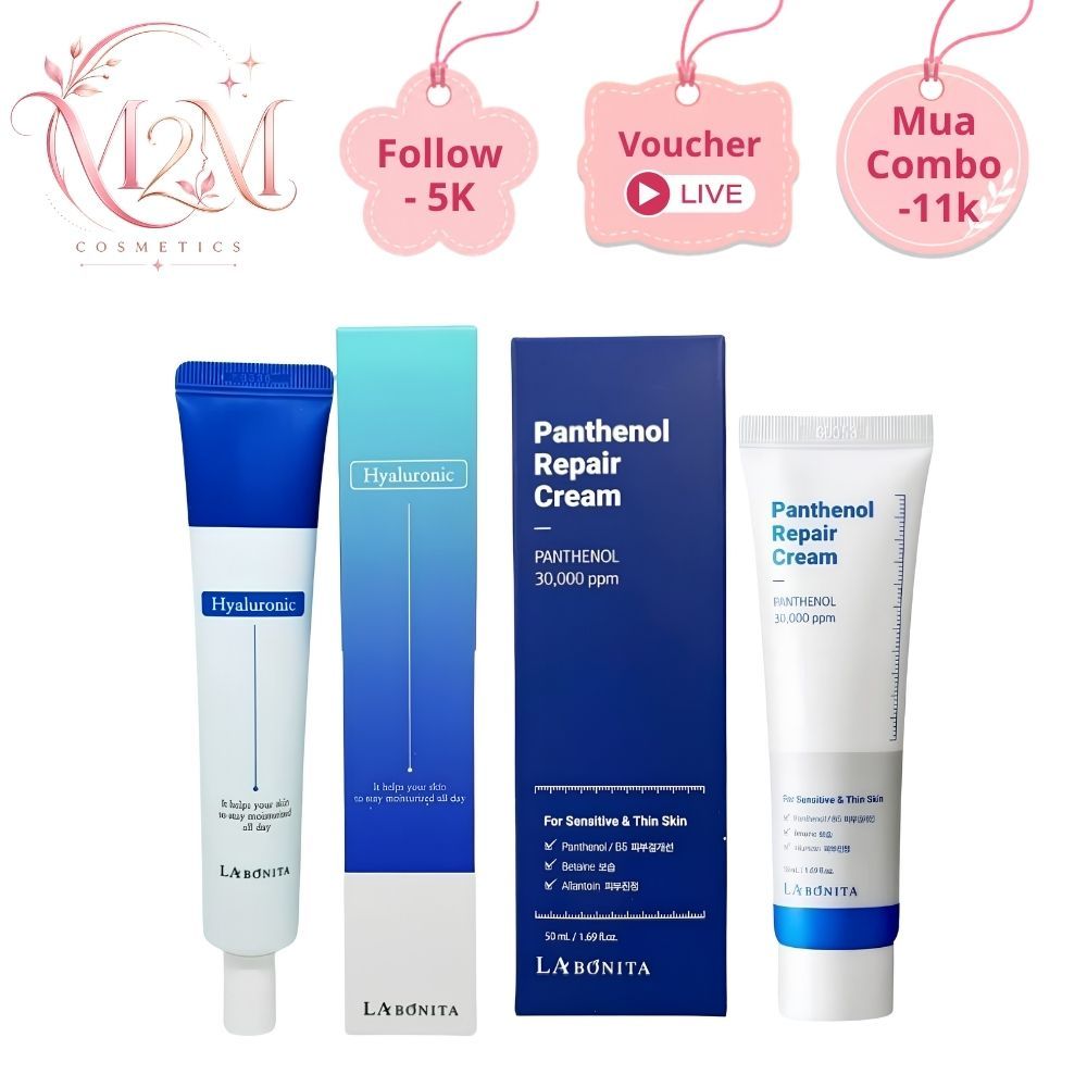 Kem dưỡng ẩm LABONITA B5 PANTHENOL, HYALURONIC ACID HA cream phục hồi cấp ẩm da