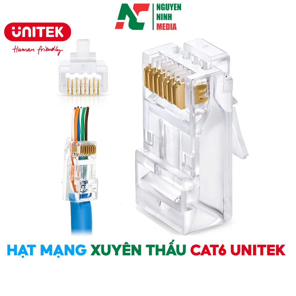 Hạt mạng xuyên thấu RJ45 CAT6 UNITEK OT1091ATP01