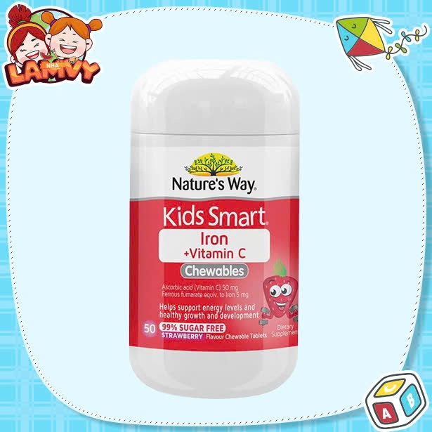 NHALAMVY - Nature’s Way Kids Smart Vita Gummies Iron + Vitamin C 50 VIÊN - sắt và vitamin C cho trẻ