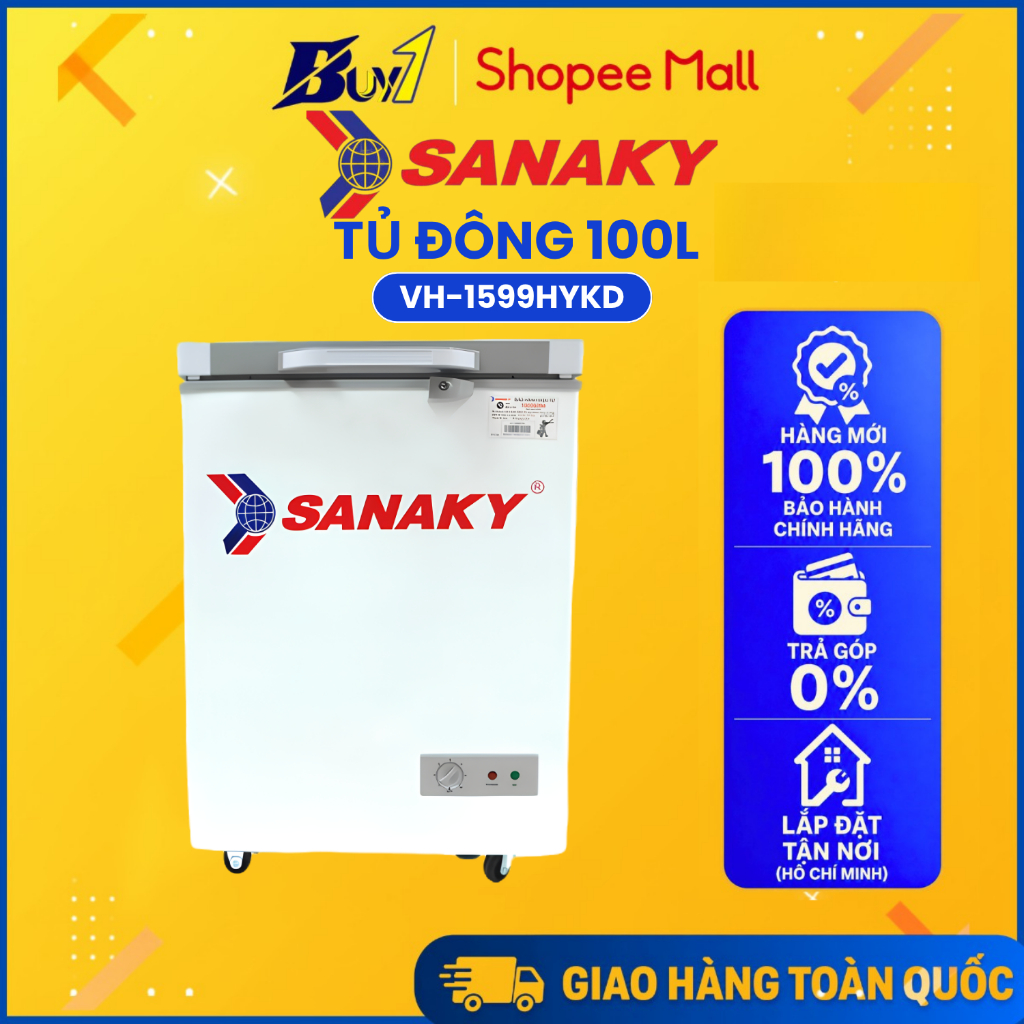 VH-1599HYKD -Tủ Đông 100L Sanaky VH-1599HYKD - Hàng Chính Hãng