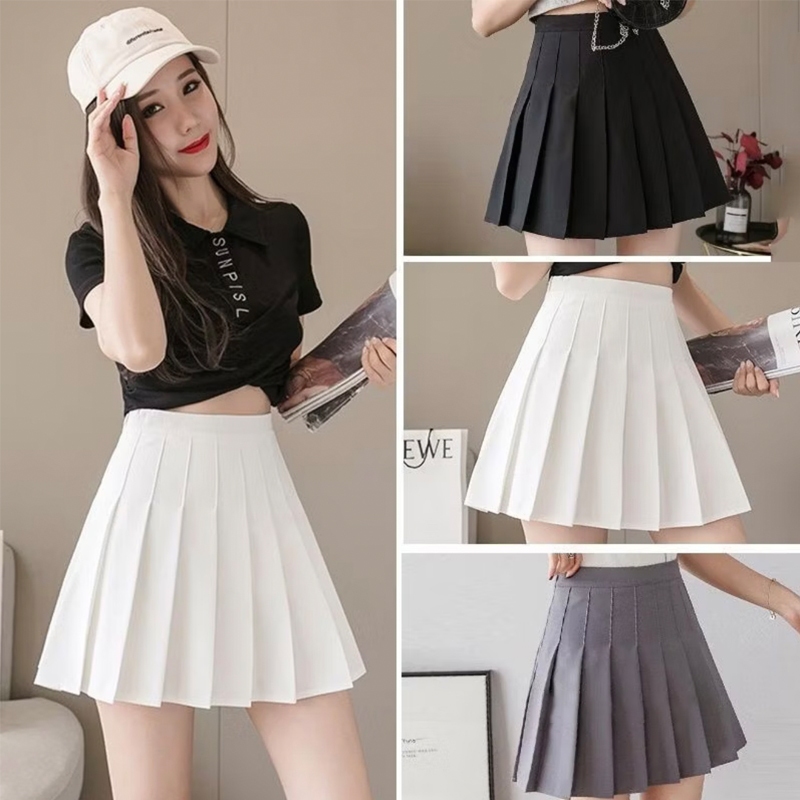 váy tennis nữ nhiều màu trắng đen xám basic daily wear