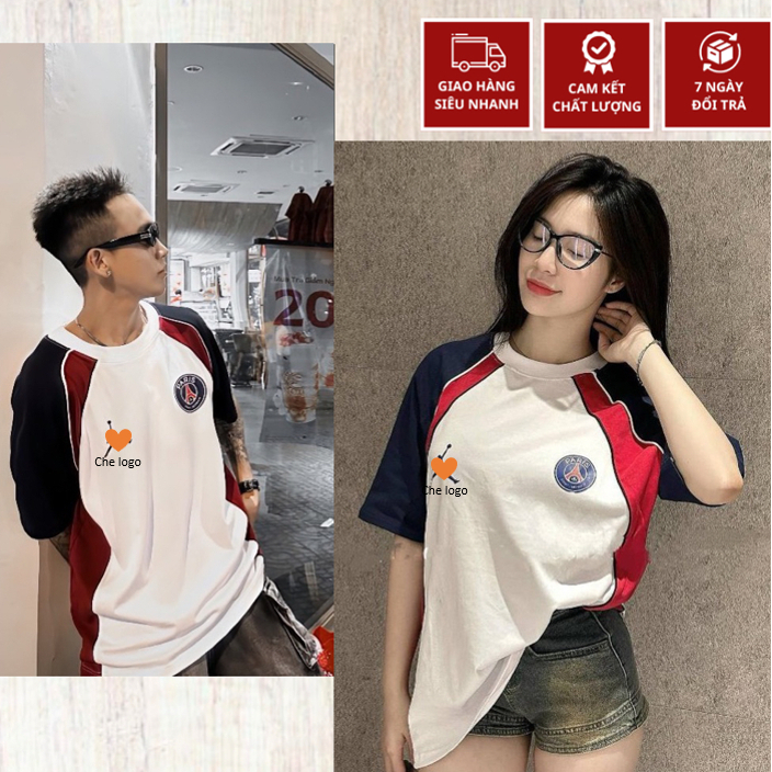 Áo Raglan In Logo Họa Tiết Kẻ Sọc Đỏ Siêu Đẹp - Áo Hè Nam Cao Cấp