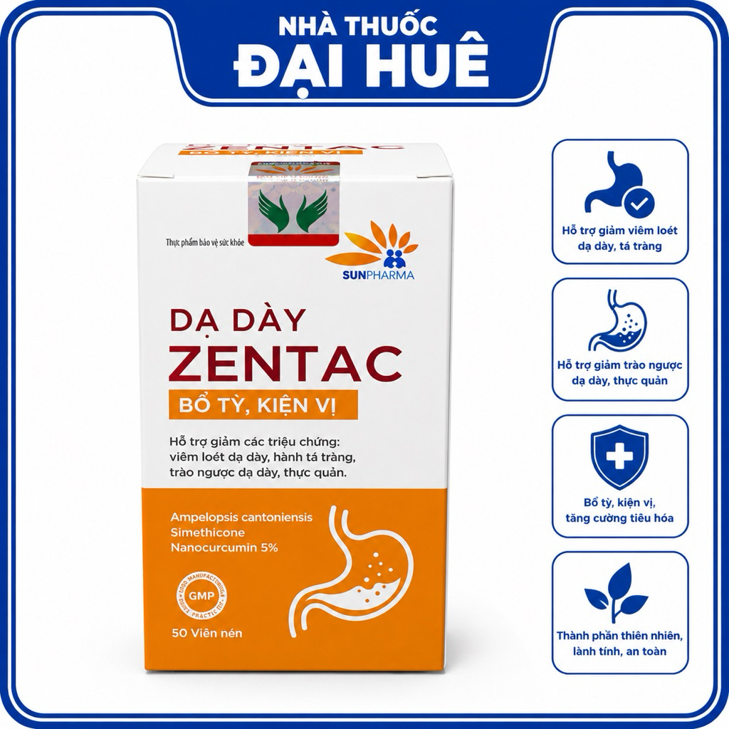 Dạ Dày Zentac bảo vệ dạ dày, làm lành vết loét dạ dày
