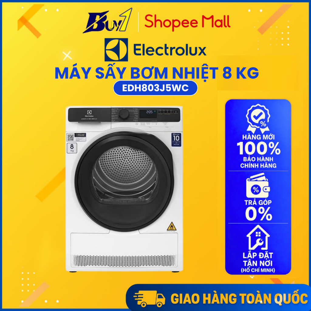 EDH803J5WC - Máy sấy bơm nhiệt Electrolux UltimateCare 8 kg EDH803J5WC - Hàng chính hãng
