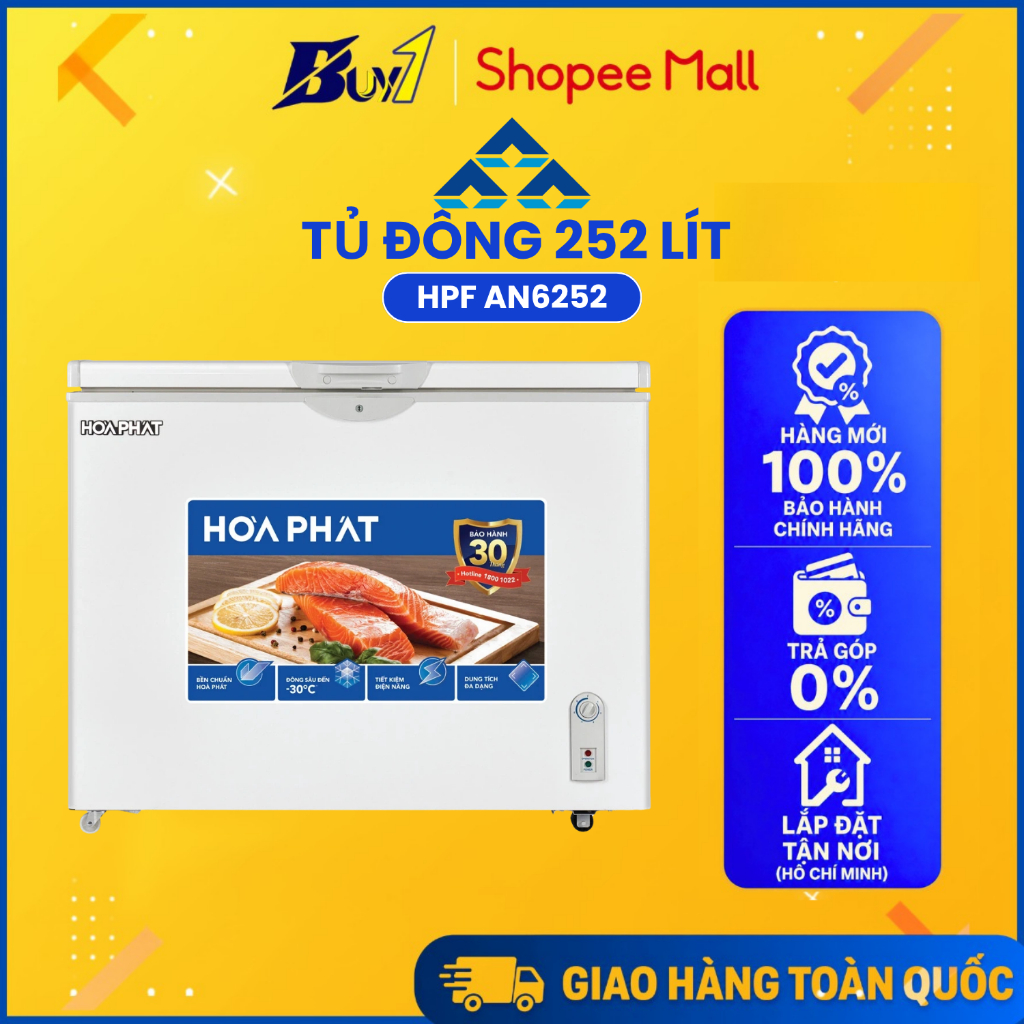 HPF AN6252 - Tủ Đông Hòa Phát 1 Ngăn 1 Chế Độ Đông 252 Lít HPF AN6252 - Hàng Chính Hãng