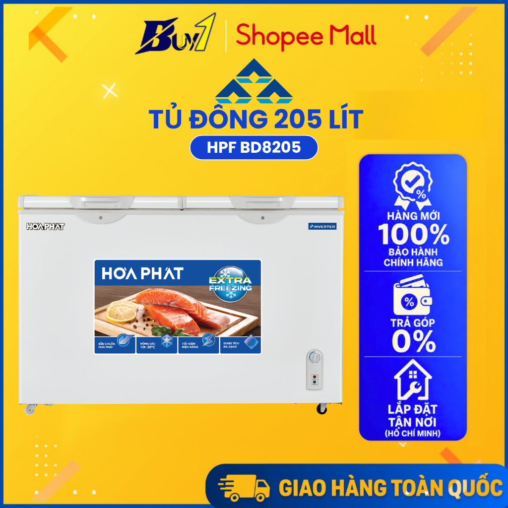 HPF BD8205 - Tủ đông Hòa Phát Inverter 205L HPF BD8205 - Hàng Chính Hãng