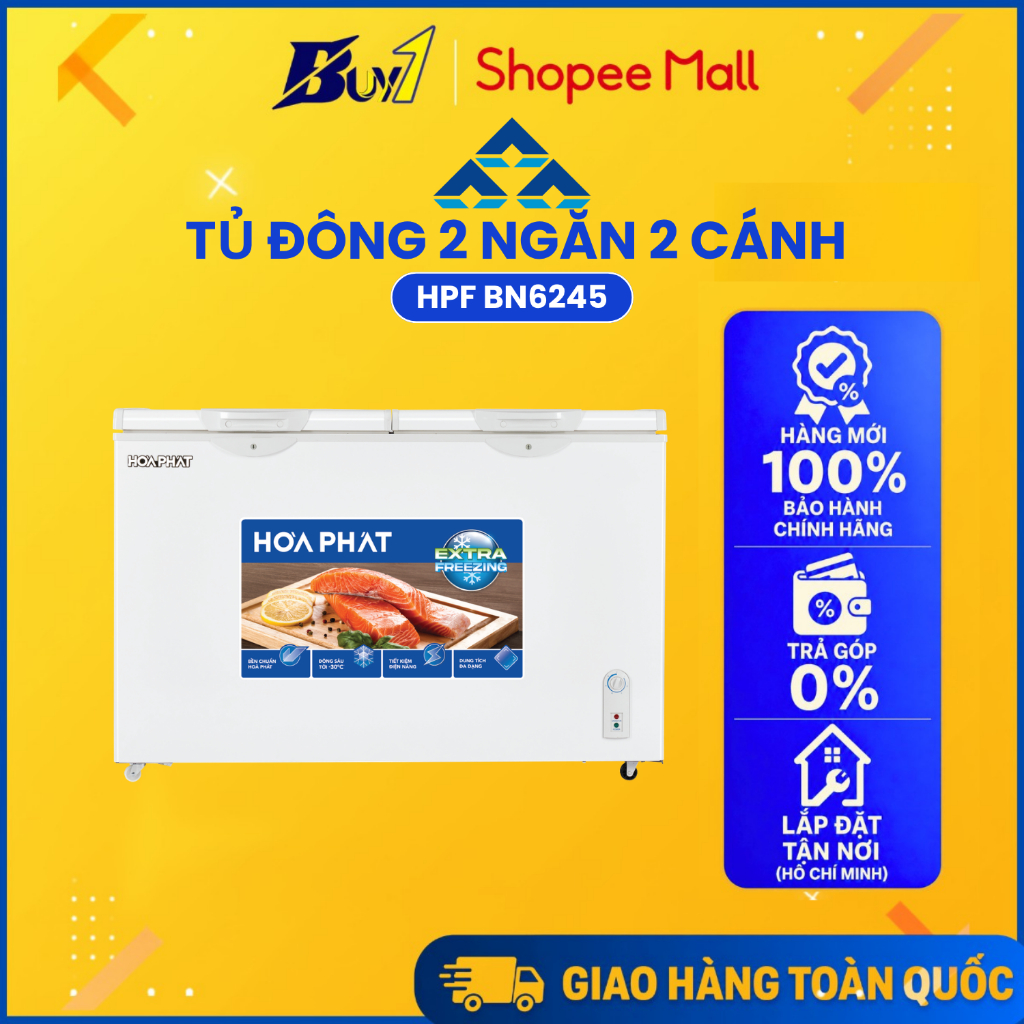 HPF BN6245 - Tủ Đông Hòa Phát 2 Ngăn 2 Cánh HPF BN6245 - Hàng Chính Hãng
