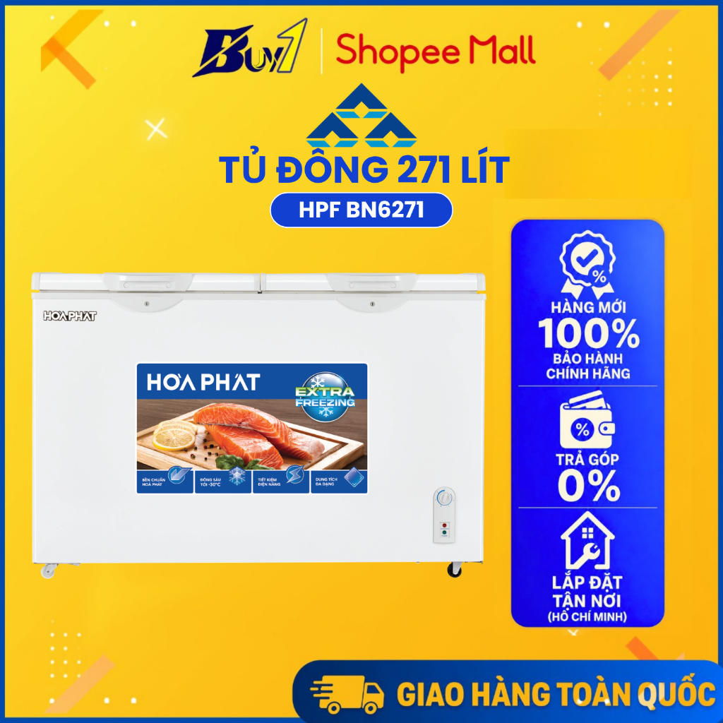 HPF BN6271 - Tủ Đông Mát 271L Hòa Phát HPF-BN6271 - Hàng Chính Hãng