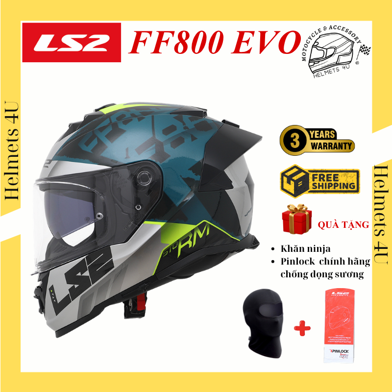 Mũ fullface LS2 FF800 EVO Storm II Asian fit tặng Pinlock chính hãng Sprinter - Helmets 4U