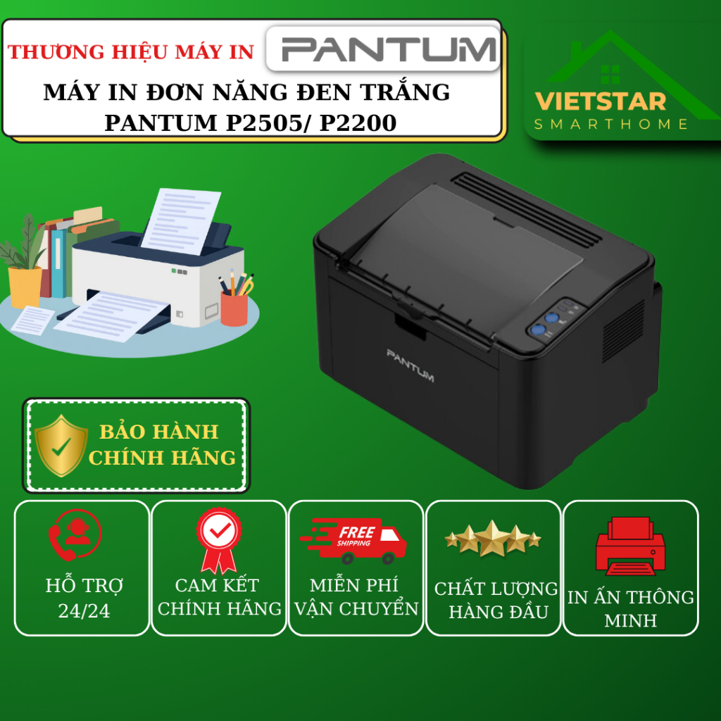 MÁY IN ĐƠN NĂNG ĐEN TRẮNG - HIỆU PANTUM P2200/ P2505 - GIẢI PHÁP IN ẤN TIẾT KIỆM