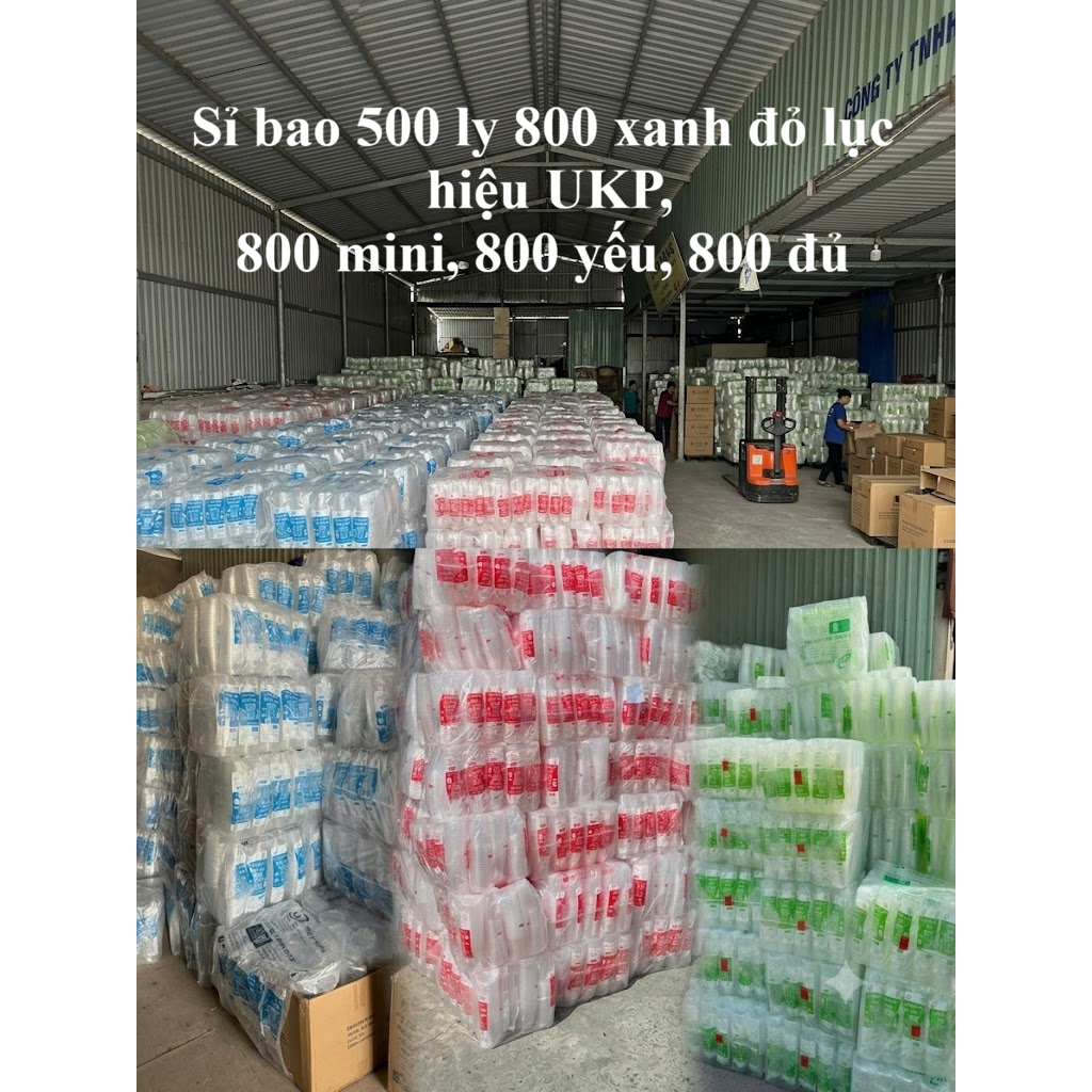Sỉ Bao 500 cái ly PP 800 mini UKP (710ml), 800 Yếu, 800 Đủ, nhiều size