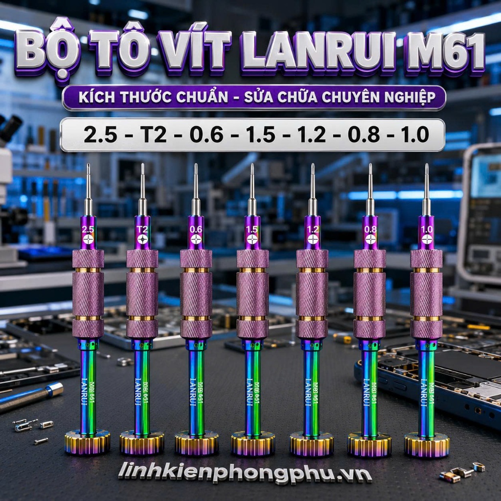 TuaVit Titan Lanrui M61 (hay Lanrui M61 XuanBing) Thép S2 Siêu cứng 1.2/2.5/0.6/0.8