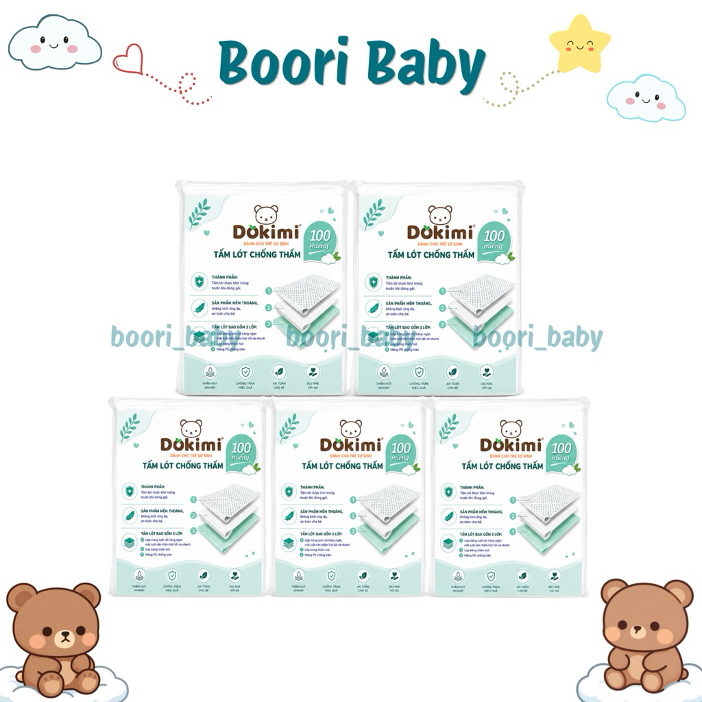 100 Miếng Giấy Lót Phân Su Cho Bé