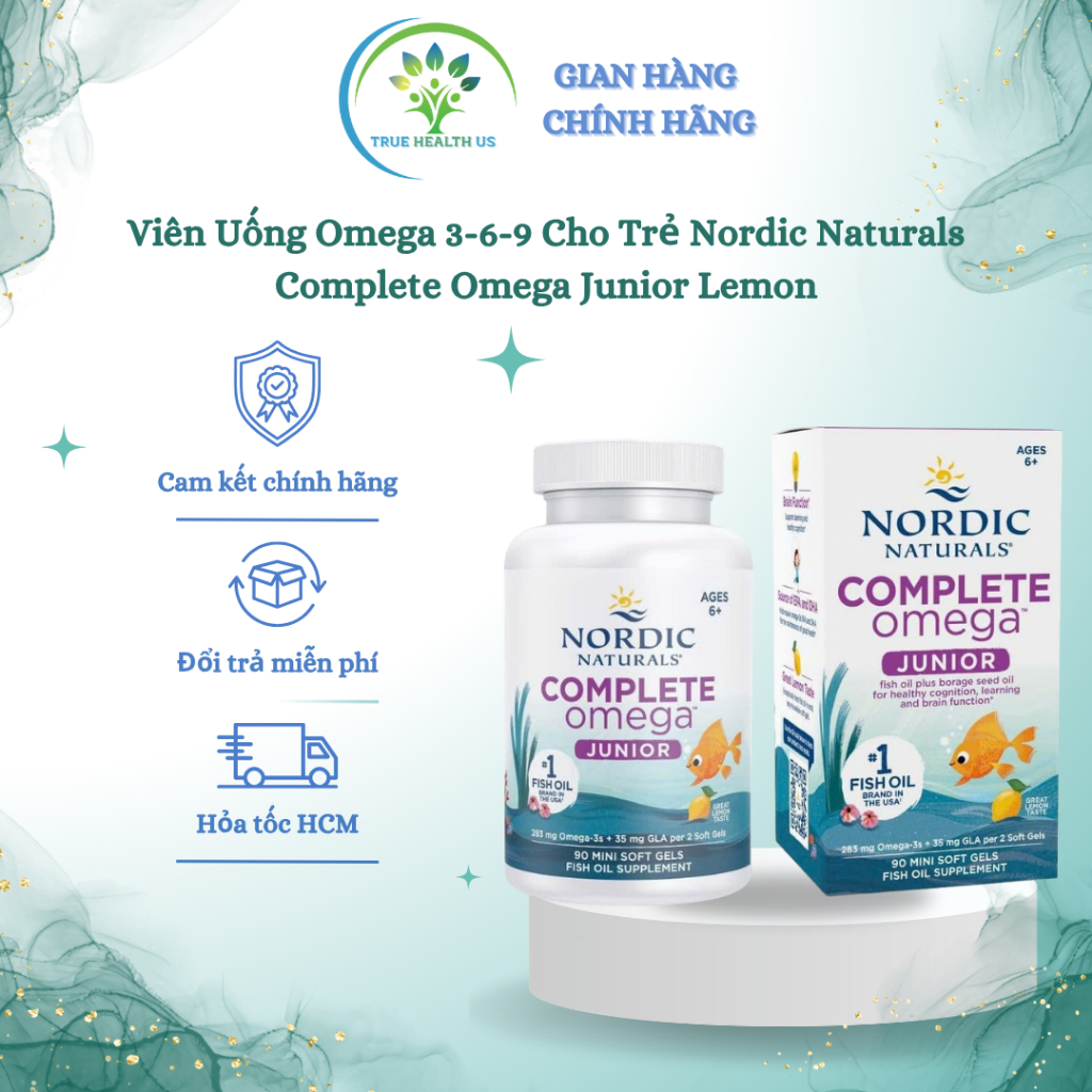 Viên Uống Bổ Sung Omega Nordic Naturals Complete Omega Junior Lemon 90 Viên