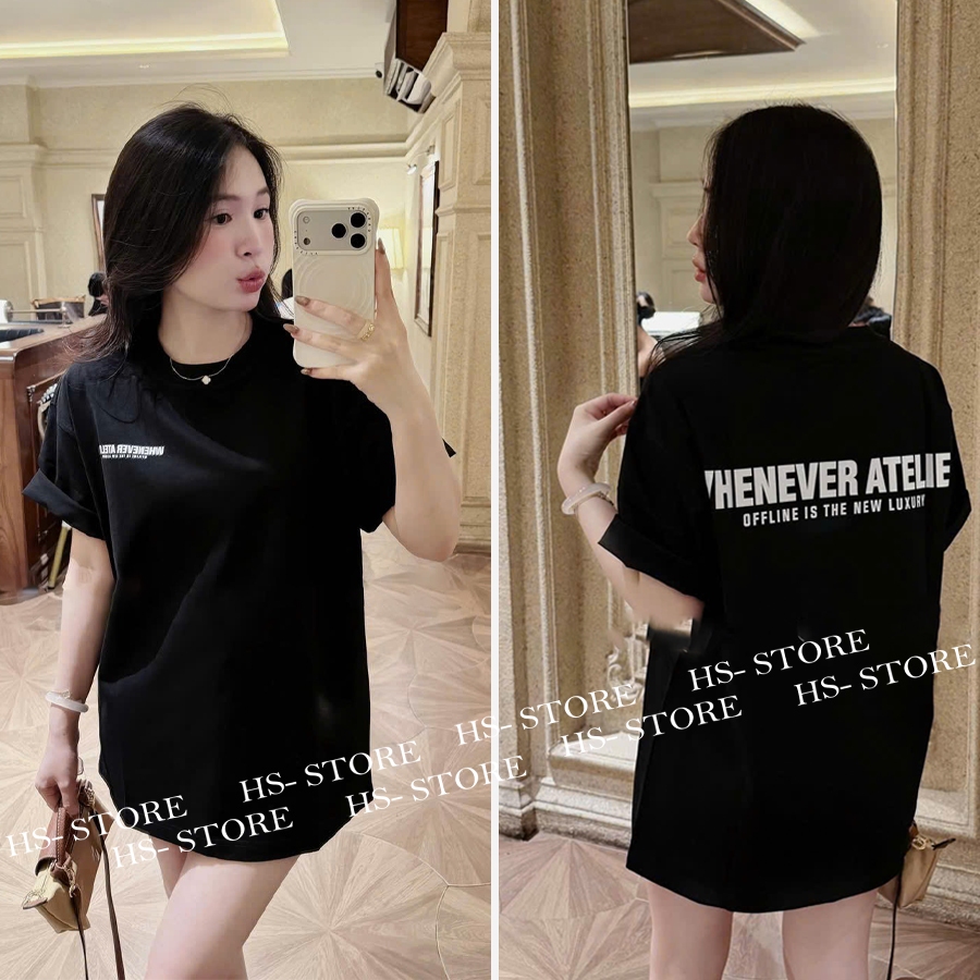 Áo thun ATELIER chất liệu cotton unisex nam nữ Hs_store from rộng tay lỡ