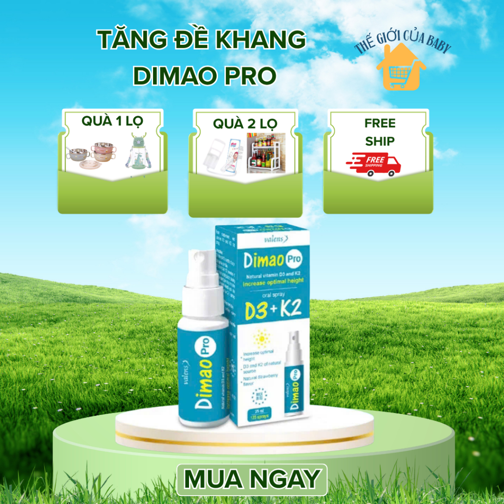 Dimao Pro D3K2 - Bổ Sung Vitamin D3 K2 Dạng Xịt Tăng Hấp Thu Canxi, Tăng Chiều Cao Cho Bé