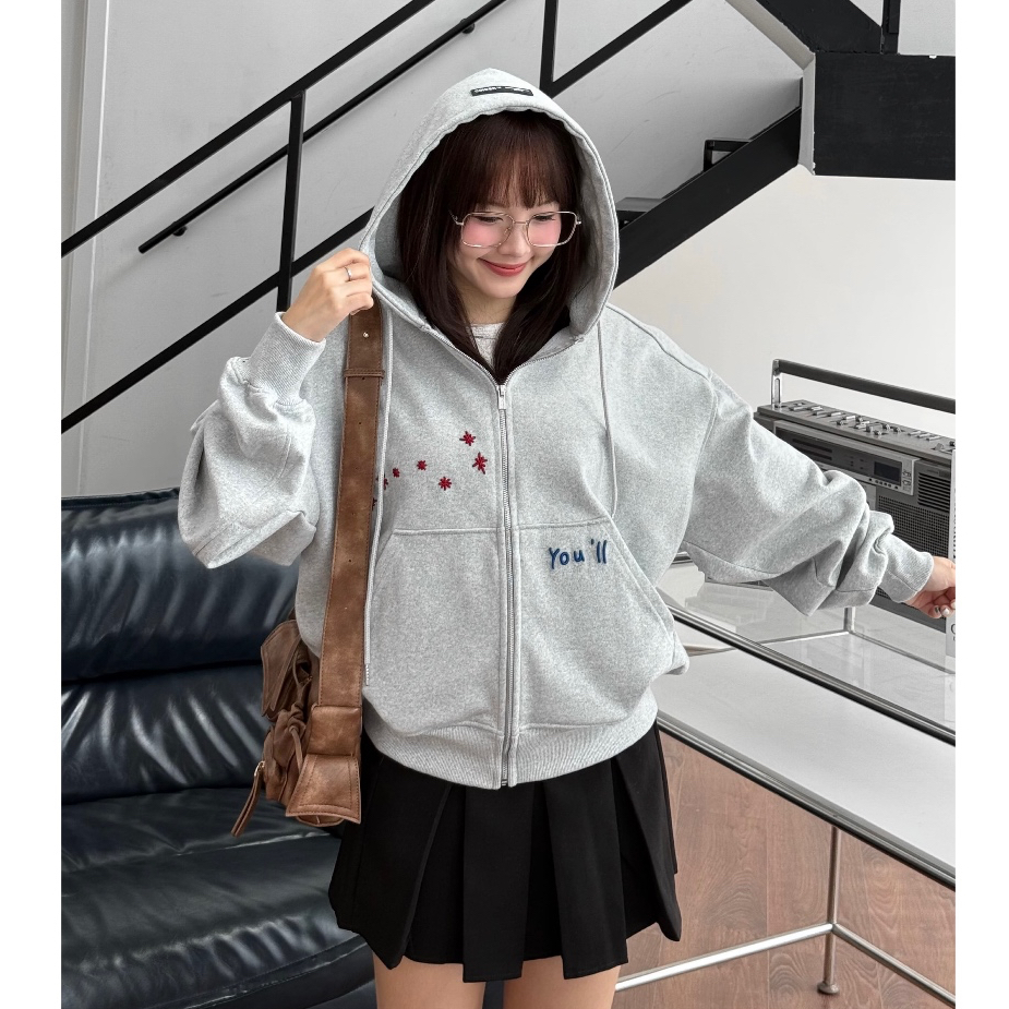 Áo Hoodie Zip Boxy WITHIN Cinder Form Đẹp, Local Brand Chính Hãng