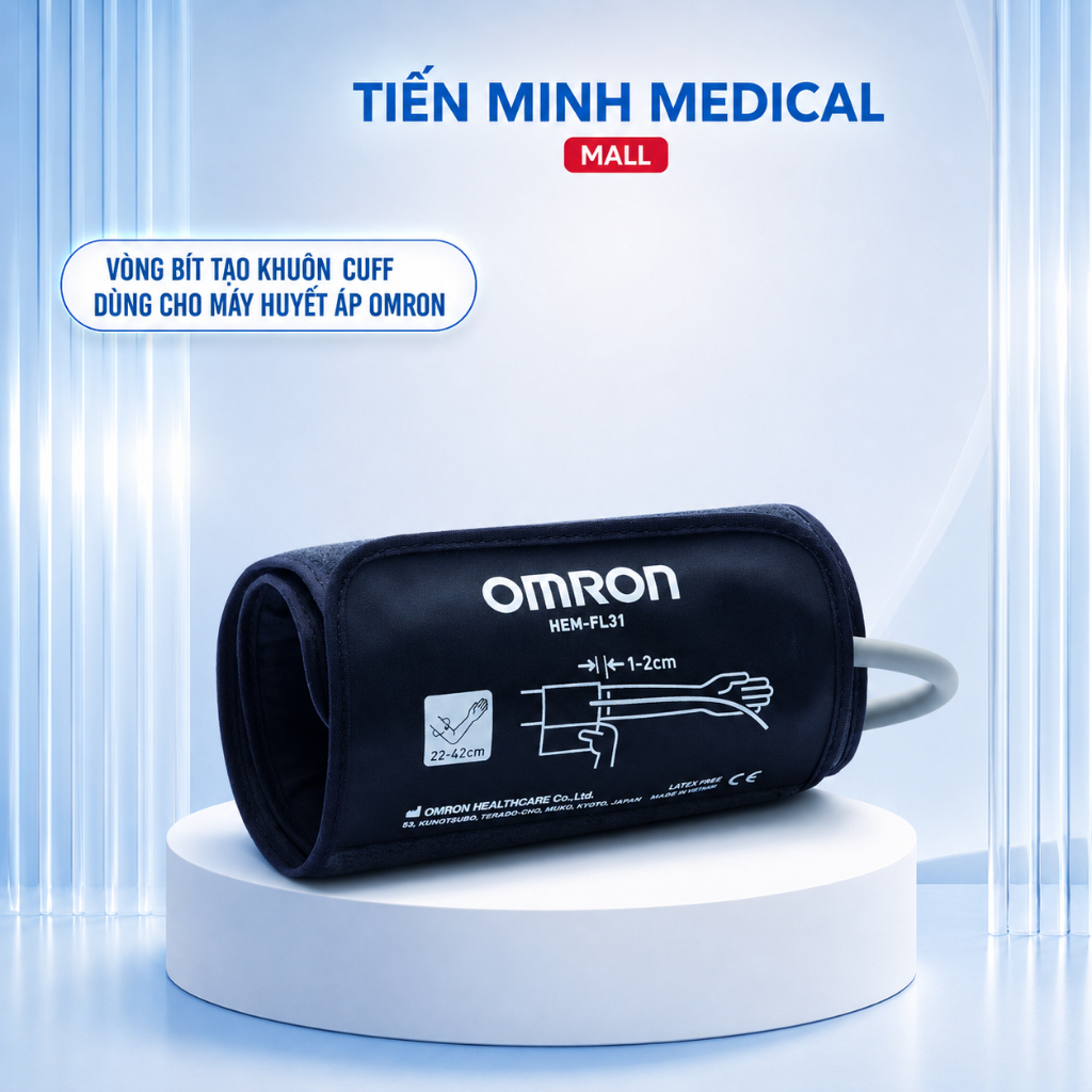 Vòng bít tạo khuôn Cuff dùng cho máy huyết áp OMRON HEM-7156/HEM-7361T/ HEM-7156T chính hãng