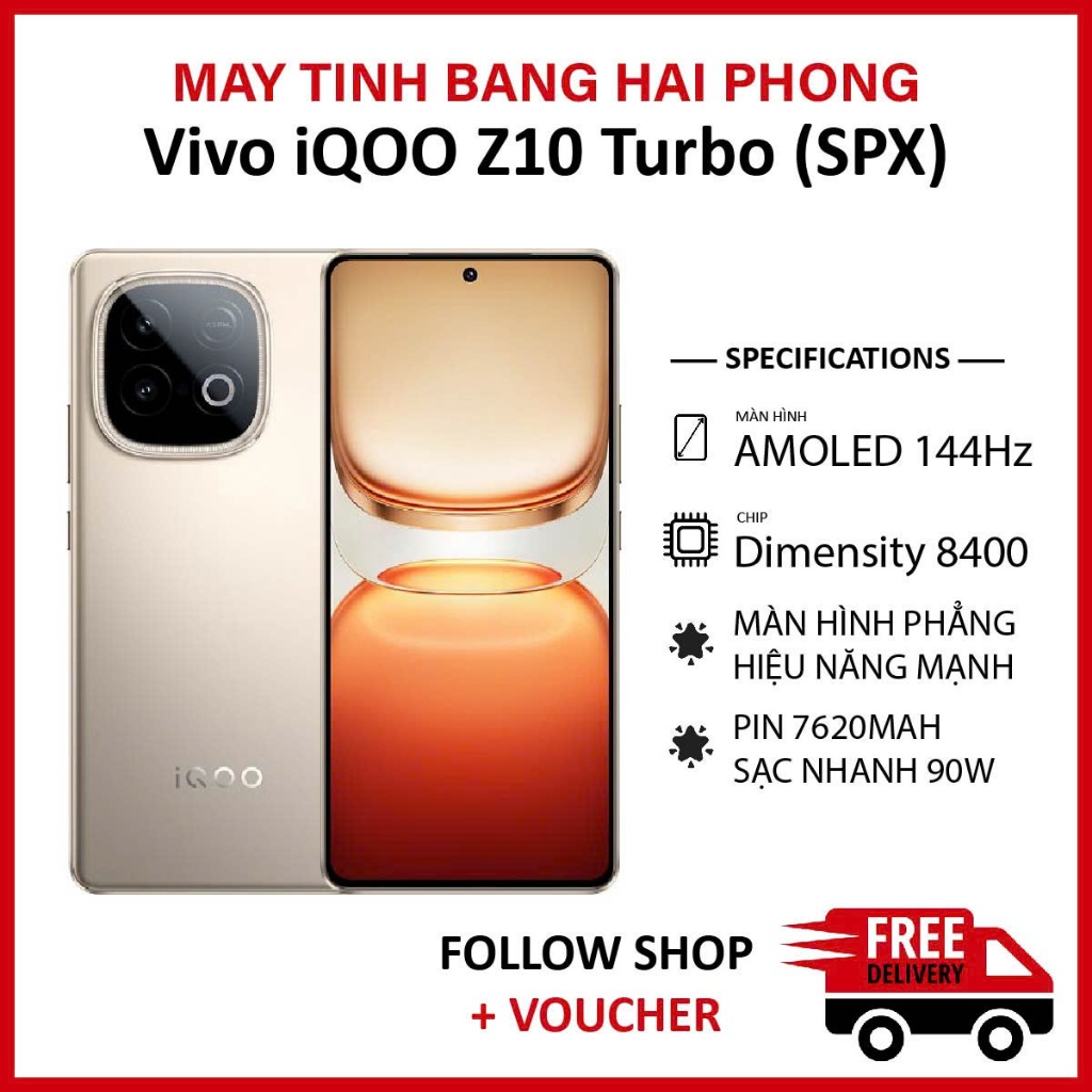 [Máy Cũ] Điện thoại Vivo iQOO Z10 Turbo, RAM 12/256GB chip Dimensity 8400 màn AMOLED 1.5K sạc 90W pi
