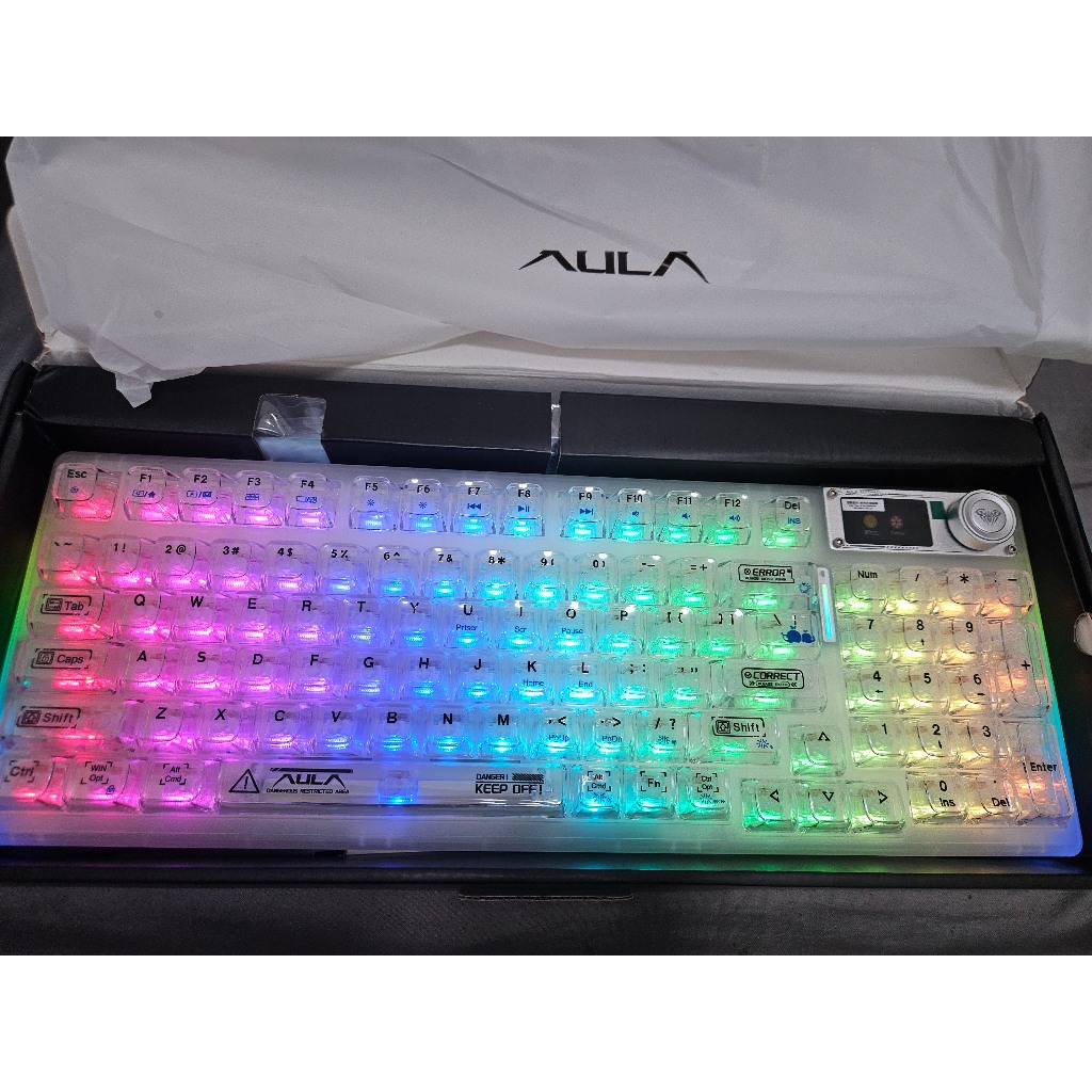 (New) Bàn Phím Cơ Không Dây AULA F98 Pro V3 RGB: 3 Mode, Màn Hình, Núm Xoay, Gasket Mount, Hotswap, 