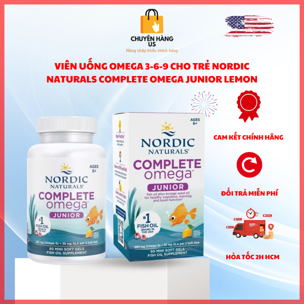 Viên Uống Bổ Sung Omega Nordic Naturals Complete Omega Junior Lemon