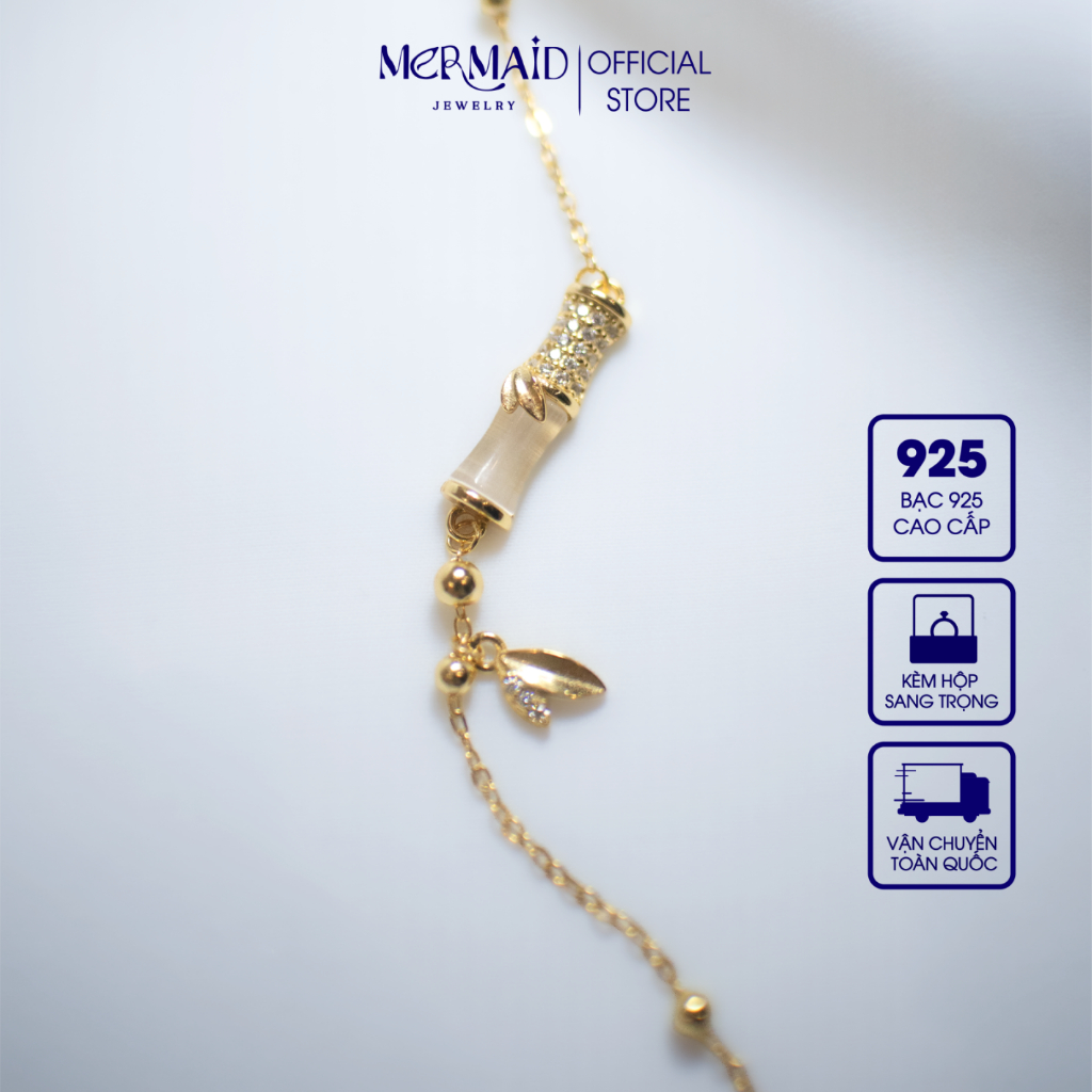 Vòng Tay Bạc 925 Mạ Vàng Elara Charm Đính Đá CZ Cao Cấp Cho Nữ
