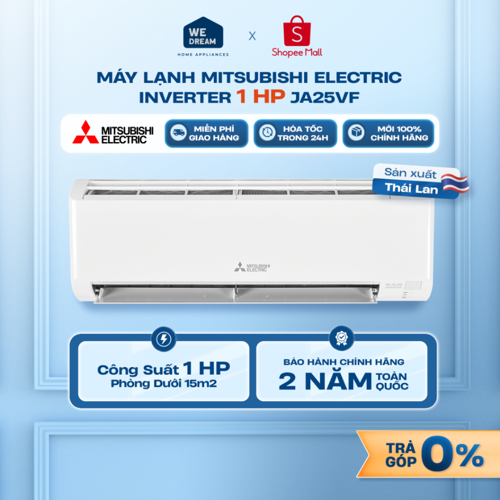 [MIỄN PHÍ GIAO HÀNG] Mới 2026 - JA25VF - Máy Lạnh Mitsubishi Electric Inverter 1 HP JY25VF - Chính H