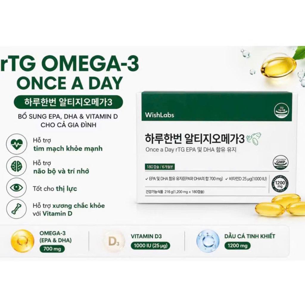 WishLabs O m e g a•3 One A Day 180days