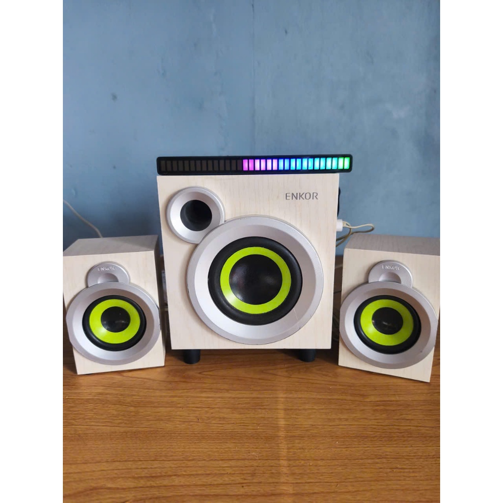 Bộ Loa Bluetooth Enkor Z300 - 2.1, 60W , qua sử dụng đẹp zin, bass mạnh trép hay, tặng dây 3.5, bảo 