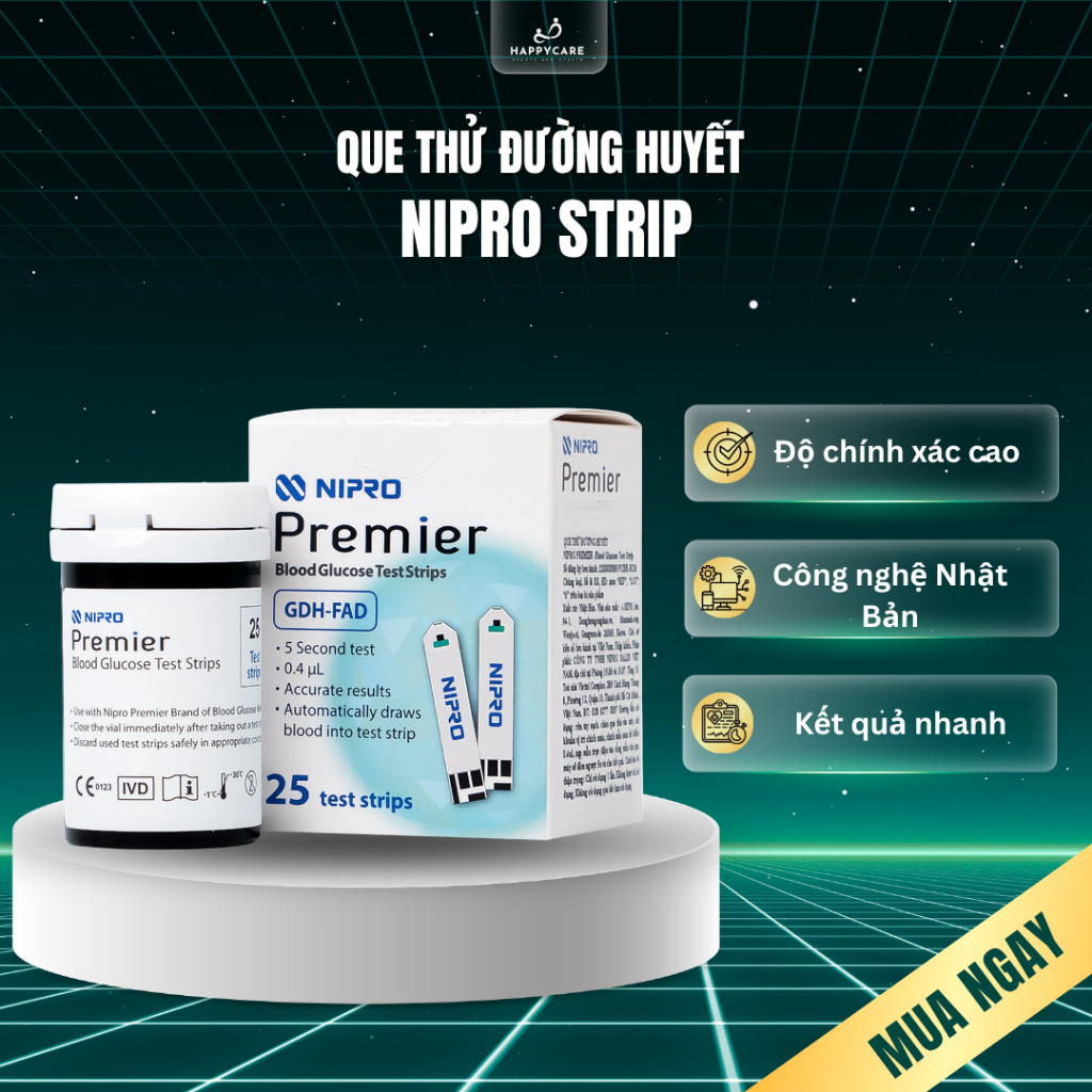 Que Thử Đường Huyết Nipro Strip – Công Nghệ Nhật Bản, Độ Chính Xác Cao